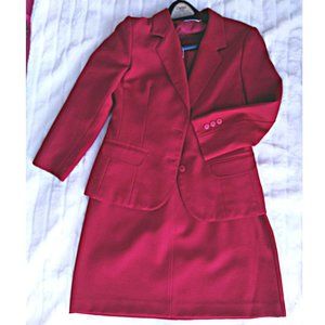 Women's red personal petites dress 2-piece suit